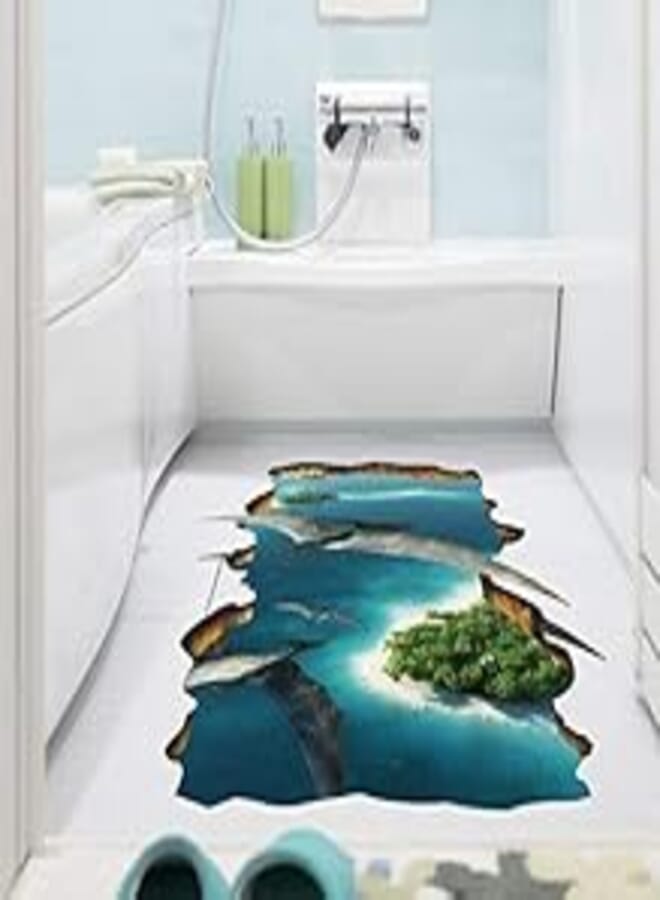 3D Wall Paper Fake Window Pterosaur Dinosaur Floor Wall Sticker Home Decoration-8QZ0610