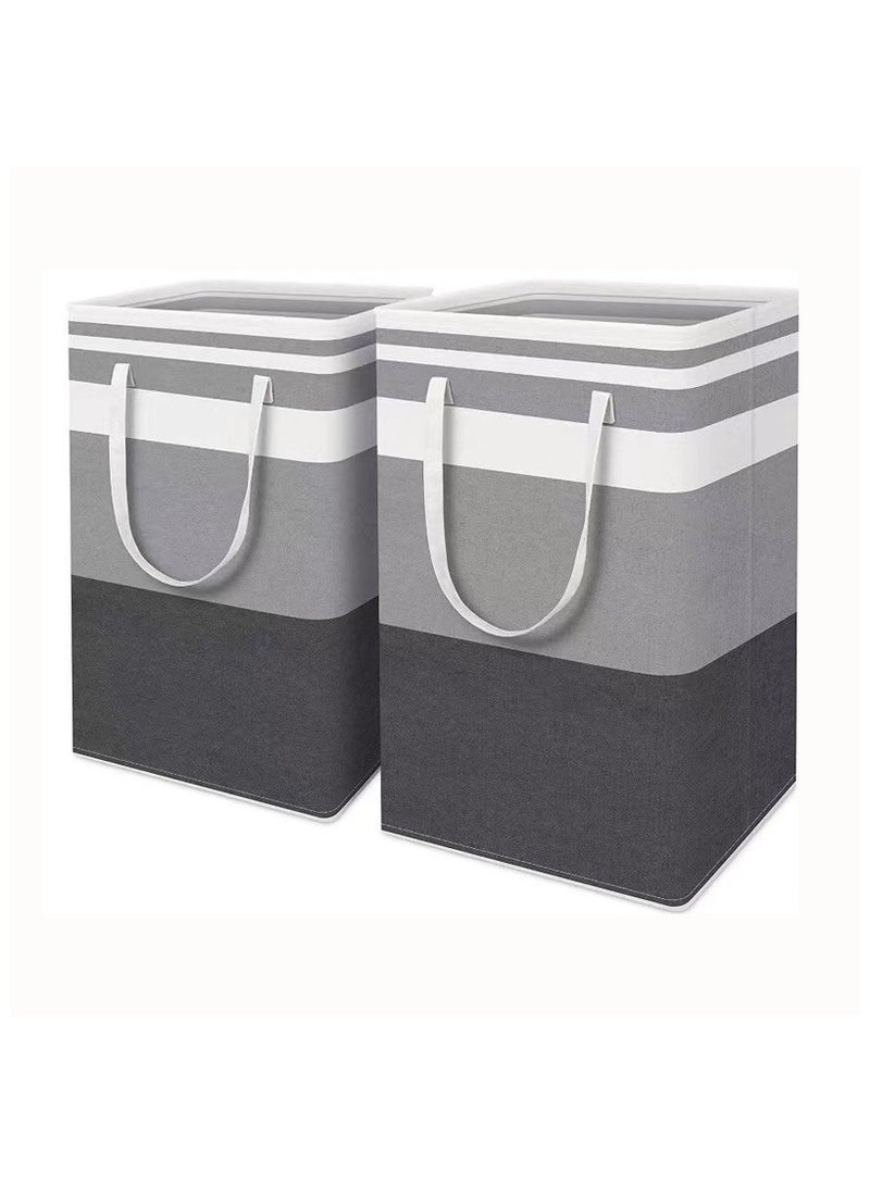 2 Pack Laundry Basket, Collapsible Laundry Bag with Easy Carry Handles, Freestanding Laundry Hamper for Clothes, Blankets, Cushions - Image 1