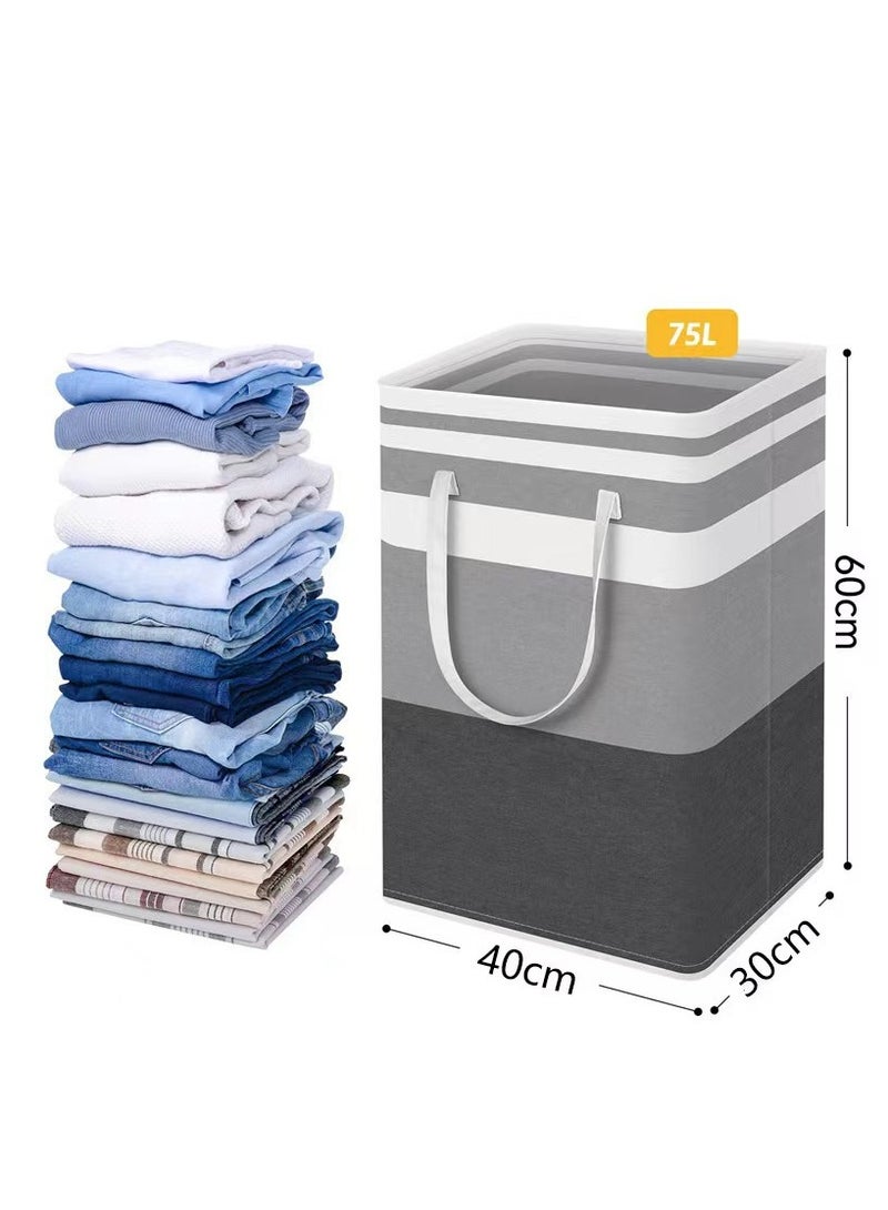 2 Pack Laundry Basket, Collapsible Laundry Bag with Easy Carry Handles, Freestanding Laundry Hamper for Clothes, Blankets, Cushions - Image 3