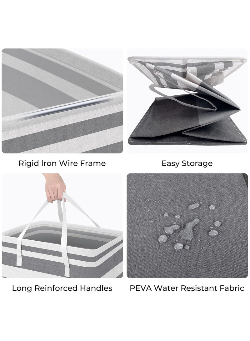 2 Pack Laundry Basket, Collapsible Laundry Bag with Easy Carry Handles, Freestanding Laundry Hamper for Clothes, Blankets, Cushions - Image 4