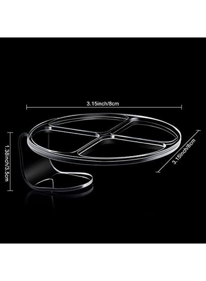 Luckam لوحة خلط مكياج يدوية من قطعتين - لوحة مكياج محمولة - لوحة فن الأظافر - لوحة مانكير - لوحة مكياج شفافة لخلط الأساس - Image 2