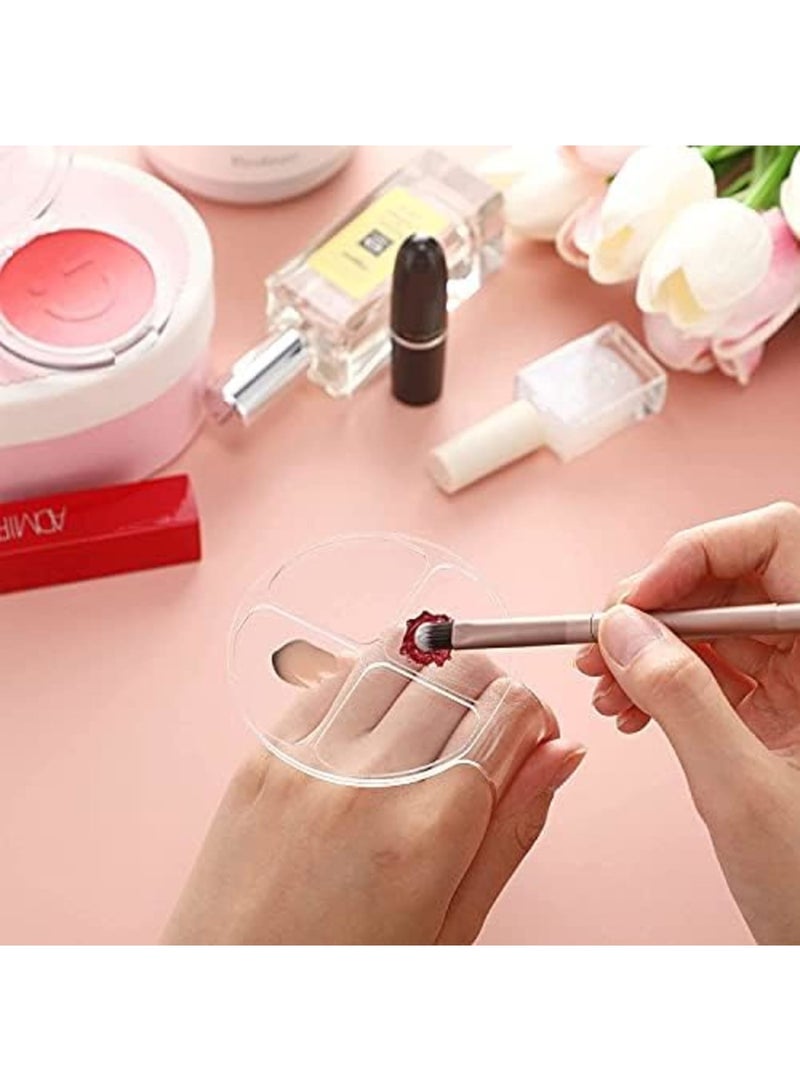 Luckam لوحة خلط مكياج يدوية من قطعتين - لوحة مكياج محمولة - لوحة فن الأظافر - لوحة مانكير - لوحة مكياج شفافة لخلط الأساس - Image 4