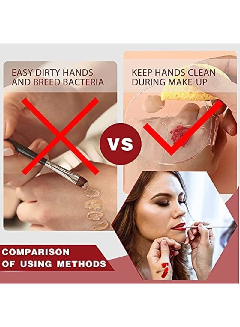 Luckam لوحة خلط مكياج يدوية من قطعتين - لوحة مكياج محمولة - لوحة فن الأظافر - لوحة مانكير - لوحة مكياج شفافة لخلط الأساس - Image 5