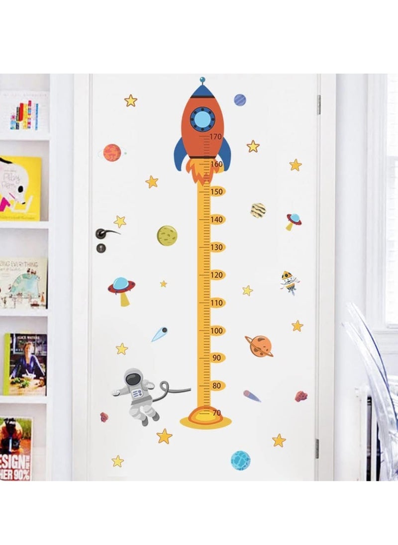 Gonice Height Chart Wall Decal for Kids, Cartoon Space Rocket Height Chart Sticker, Growth Height Chart Measurement Removable Wall Sticker Decal for Kids Bedroom Decoration  - Image 2