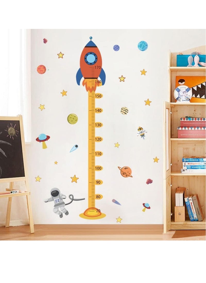 Gonice Height Chart Wall Decal for Kids, Cartoon Space Rocket Height Chart Sticker, Growth Height Chart Measurement Removable Wall Sticker Decal for Kids Bedroom Decoration  - Image 3