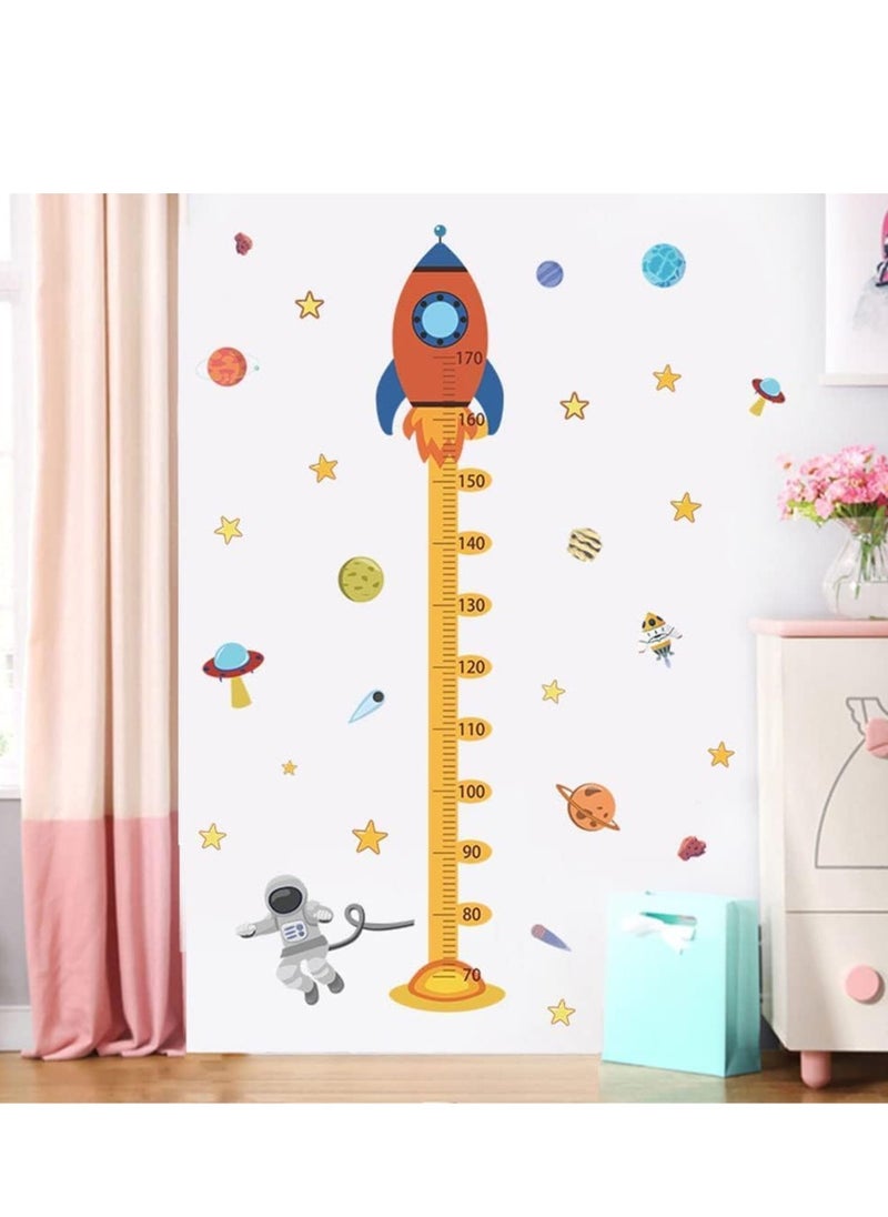 Gonice Height Chart Wall Decal for Kids, Cartoon Space Rocket Height Chart Sticker, Growth Height Chart Measurement Removable Wall Sticker Decal for Kids Bedroom Decoration  - Image 4