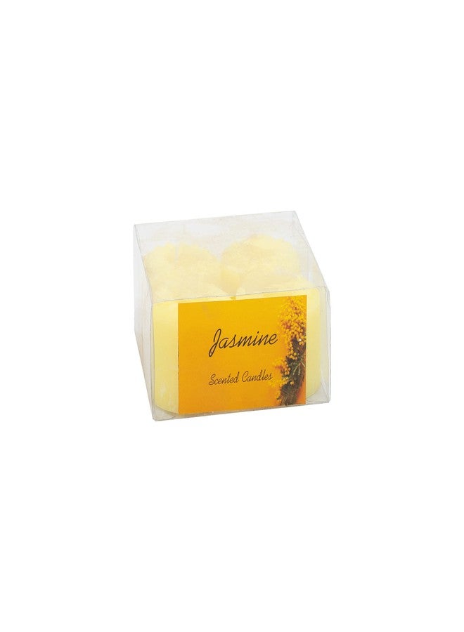 Stone & Feather� (SnF), Winsome Decorative, Size 2x2 inches, Pack of 4, Jasmine Aromatic Pillar Candle (Paraffin Wax), Burning Time 18-20 Hours, for Meditation, Home Decoration, Diwali - Image 4