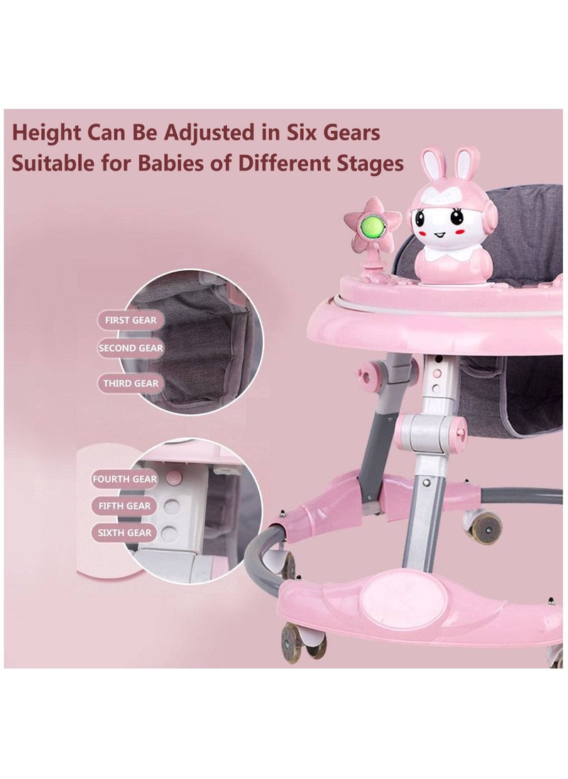 Arabest - Baby Walker, Foldable Baby Walker, Anti O Shaped Legs, with Wheels, Music, with Push Handle, Baby Bouncer, Food Tray, Anti Rollover Walker for Boys Girls 6 to 18 Months - Image 1