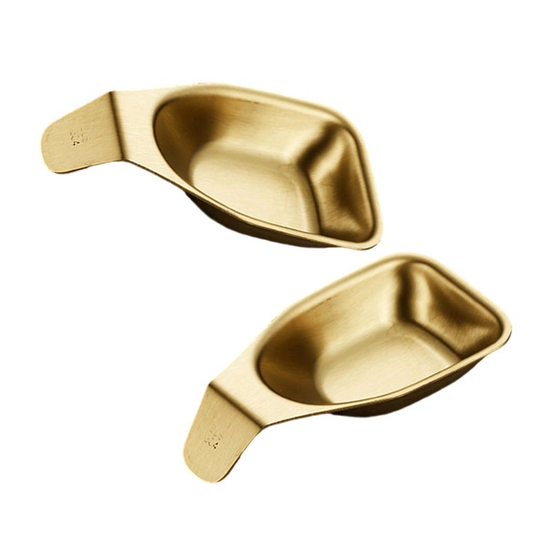 2 Pack Sand Light Miniature Sauce Dishes Stainless Steel Condiment Plates For Kitchen BBQ Outdoor Dining - Image 2