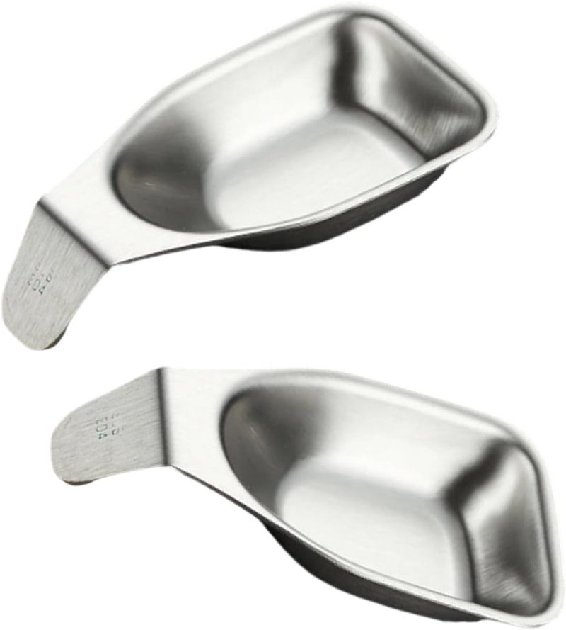 2 Pack Sand Light Miniature Sauce Dishes Stainless Steel Condiment Plates For Kitchen BBQ Outdoor Dining - Image 1