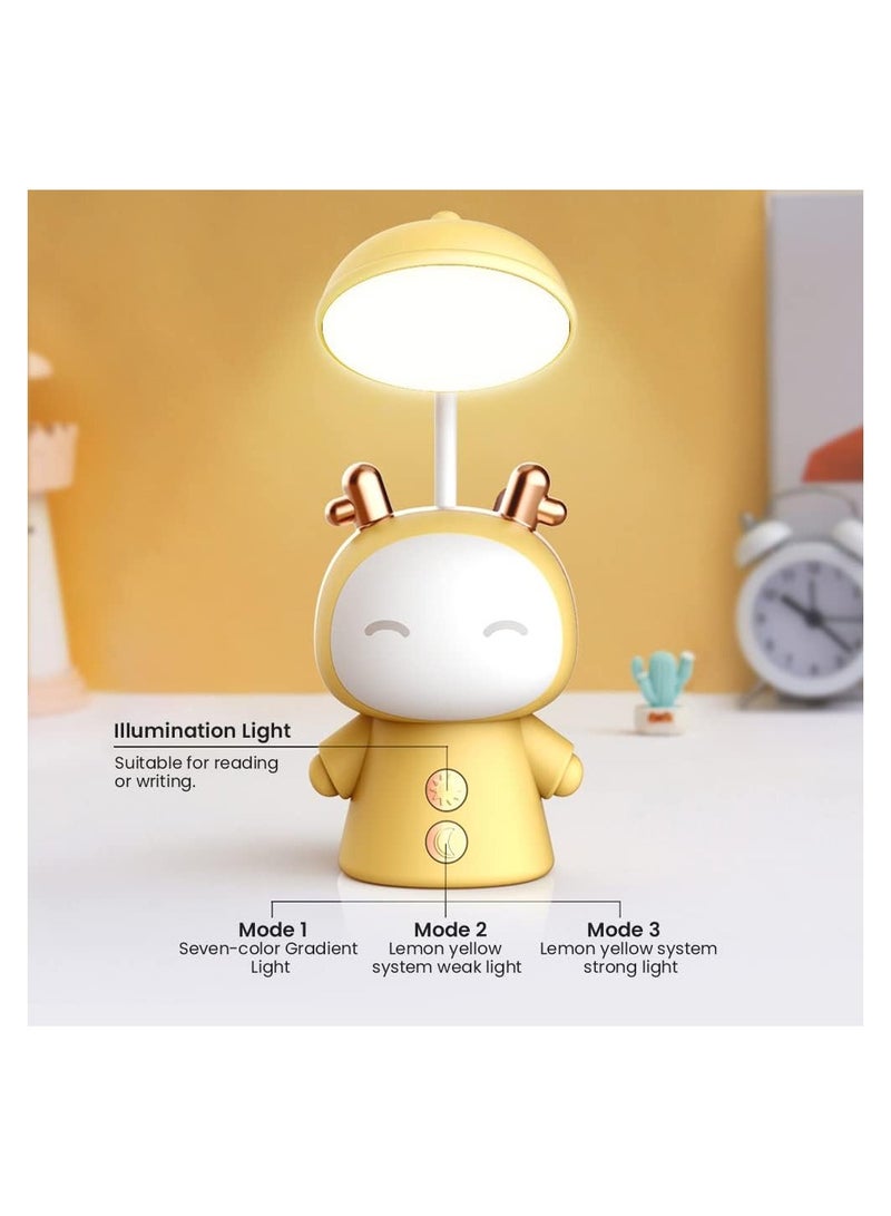 مصباح مكتبي LED بتصميم رسوم متحركة إبداعية، مصباح مكتبي قابل لإعادة الشحن بقدرة 600 مللي أمبير في الساعة، مصباح دراسة LED لحماية العين - Image 3