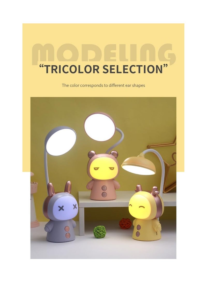 مصباح مكتبي LED بتصميم رسوم متحركة إبداعية، مصباح مكتبي قابل لإعادة الشحن بقدرة 600 مللي أمبير في الساعة، مصباح دراسة LED لحماية العين - Image 2