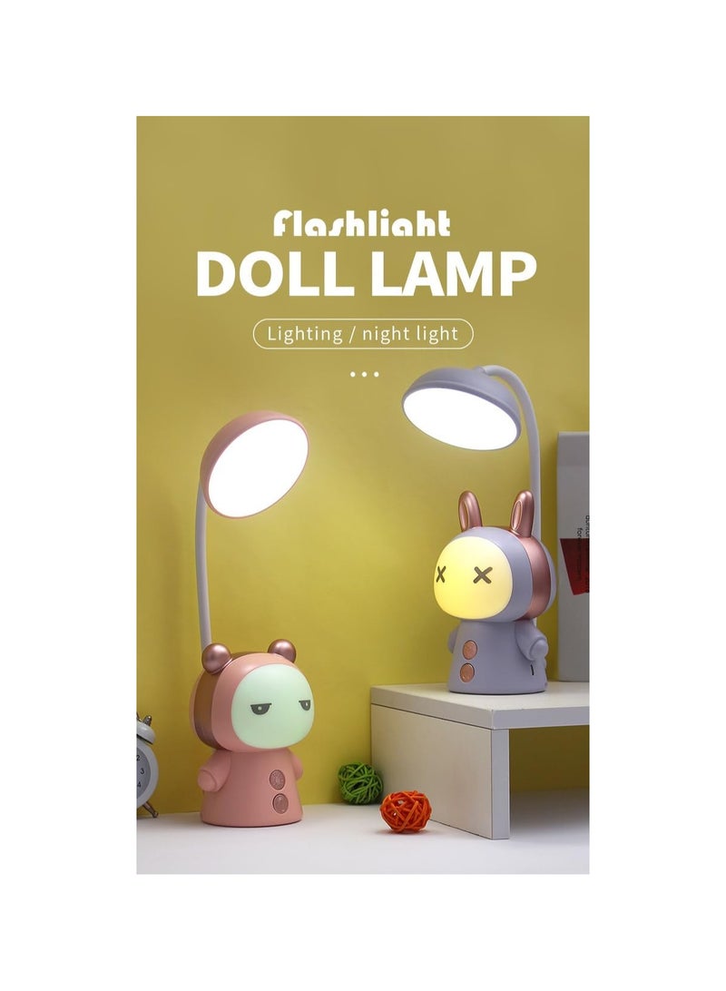 مصباح مكتبي LED بتصميم رسوم متحركة إبداعية، مصباح مكتبي قابل لإعادة الشحن بقدرة 600 مللي أمبير في الساعة، مصباح دراسة LED لحماية العين - Image 4