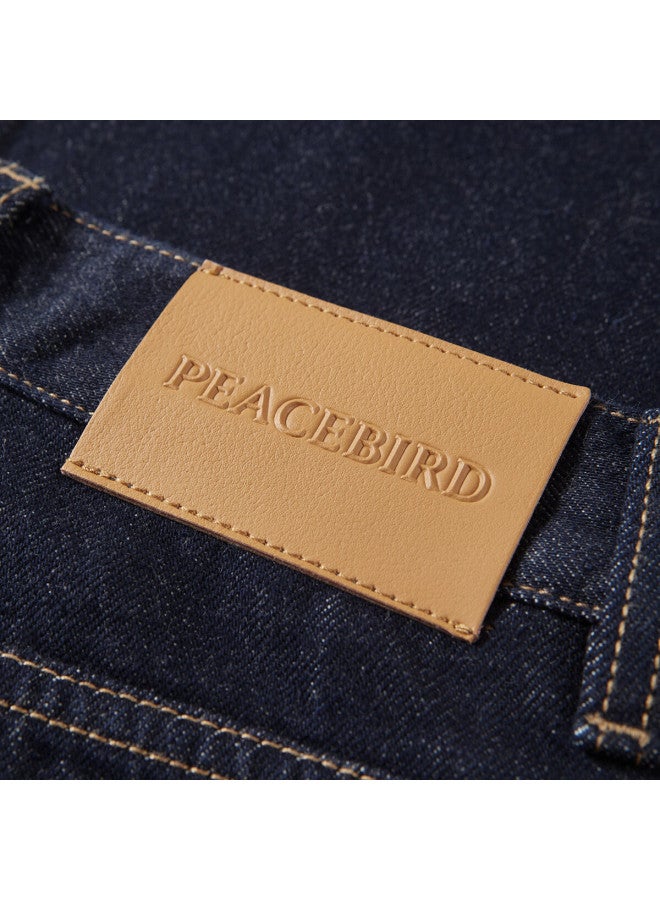 Waxbird Peacebird Women's Autumn Straight-leg Jeans Fashion Casual Versatile Commuting Texture Denim Deep Blue M - Image 5