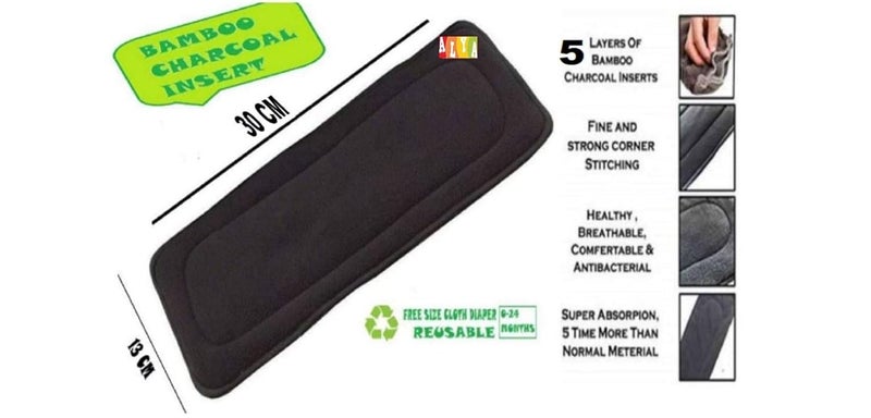 LAPRY Eco-Friendly Baby Reusable Diaper's Insert - Soft, Adjustable, Leak-Proof Cloth Diaper Insert for Newborns and Toddlers Insert (4 Insert) - Image 2