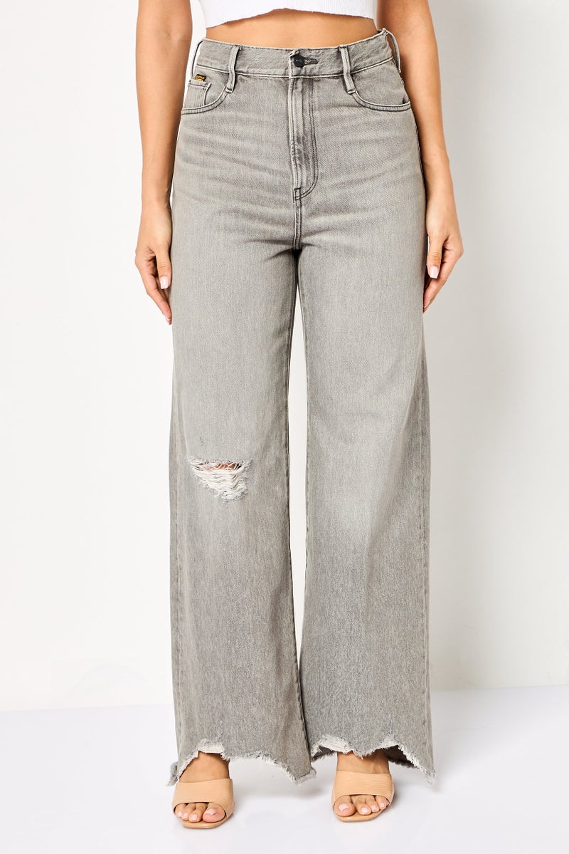 G-Star RAW Women Loose Fit Distressed Non Stretchable Denim, Grey - Image 1