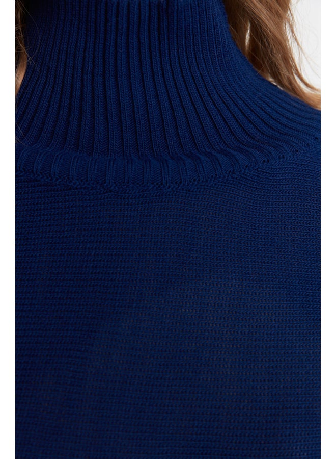 trendyol سترة محبوكة أساسية باللون الأزرق الداكن TWOAW21KZ0163 - Image 4
