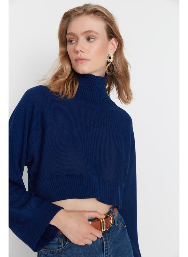 trendyol سترة محبوكة أساسية باللون الأزرق الداكن TWOAW21KZ0163 - Image 1