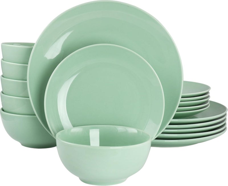 Elama Luna 18 Piece Porcelain Dinnerware Set (Mint)