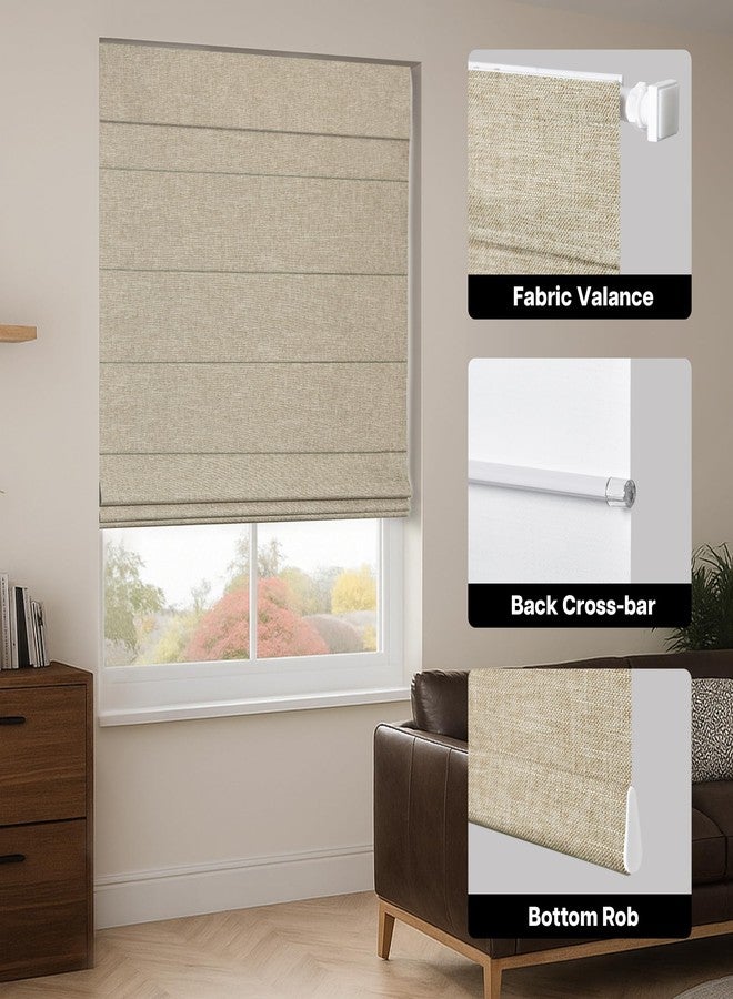 LazBlinds No Tools No Drill Cordless Roman Shades for Windows, Blackout Thermal Insulated UV Blocking Window Blinds, Lightweight Fabric Blinds for Indoor Windows, 31" W x 60" H, Blackout - Beige - Image 4