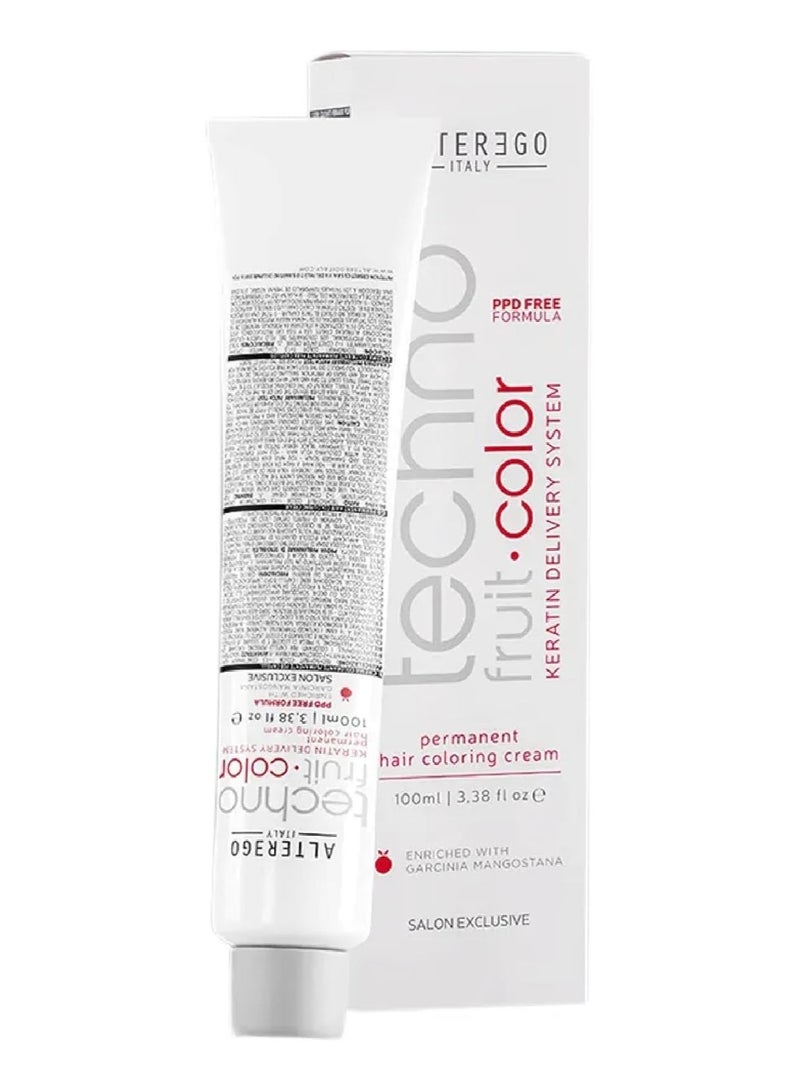 ألتير إيجو كريم تلوين الشعر الدائم Alter Ego Technofruit 6/5 Dark Blonde Mahogany، 100 مل - غني بـ Garcinia Mangosteen، خالٍ من مادة PPD، صبغة شعر احترافية تدوم طويلاً - Image 1