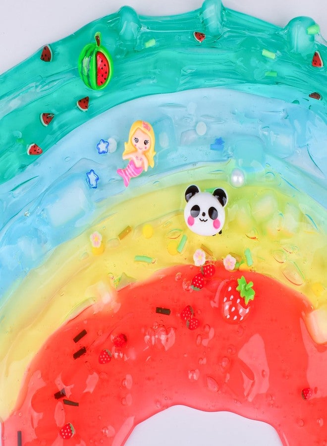 d'Alba Jelly Cube Clear Slime Kit for Kids, 8 Pack Colorful Crunchy Slime with Fruit Peach Slime Charms, Soft and Non-Sticky, Stress Relief Toy for Boys, Birthday Gifts Party Favors for Girls - Image 3