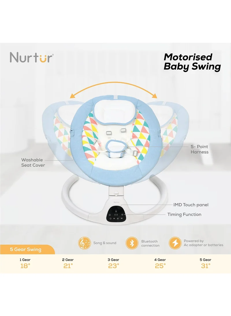 نورتر Automatic Baby Swing Chair Multiple Swing Motion Sound And Song Control Dynamic Detection Function 0-12 Month