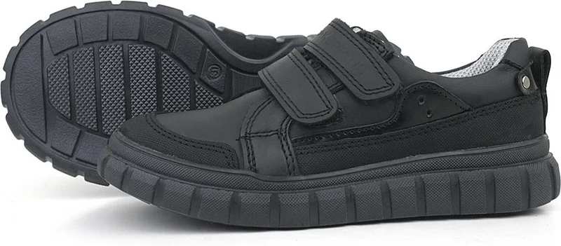 راكربلاس Genuine Leather Black Velcro Daily Sports Children's School Shoes