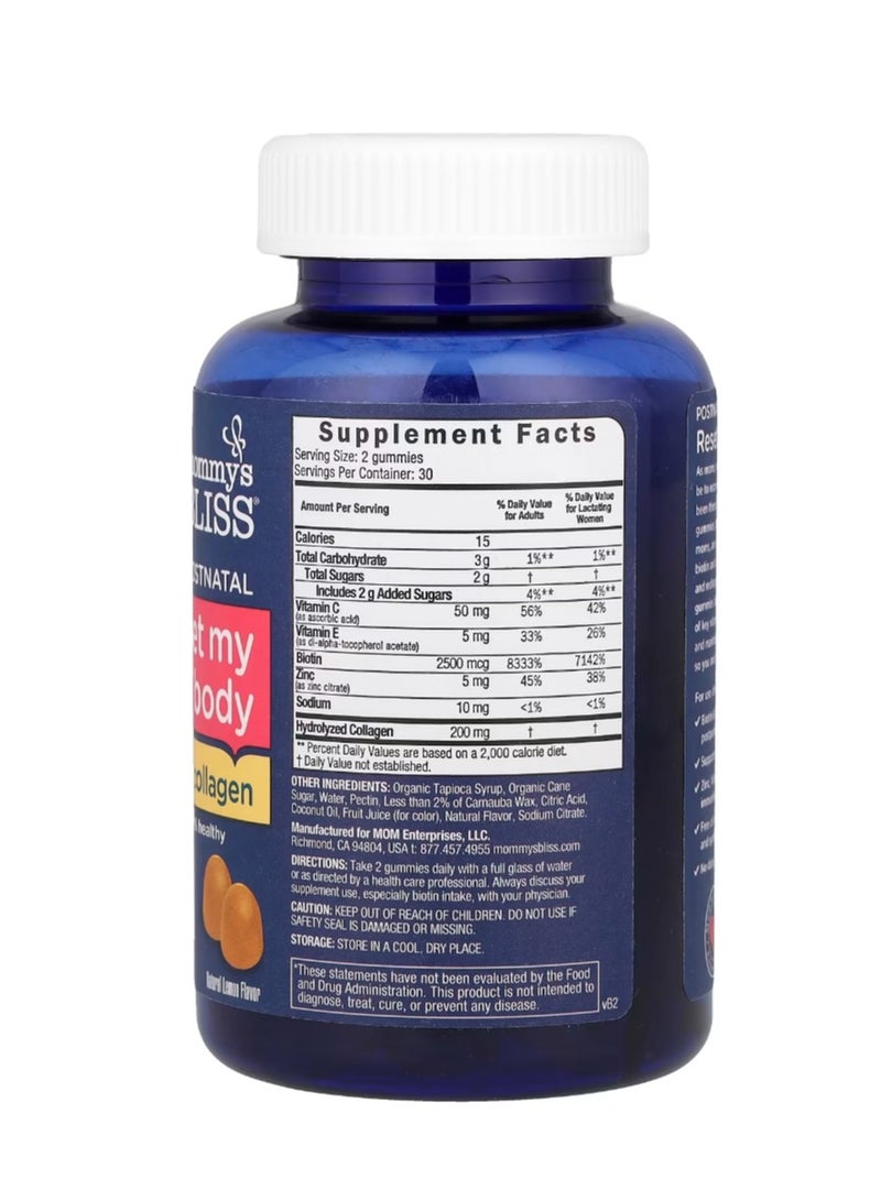 Mommy's Bliss Postnatal Reset My Body With Biotin & Collagen Natural Lemon 60 Gummies - Image 2