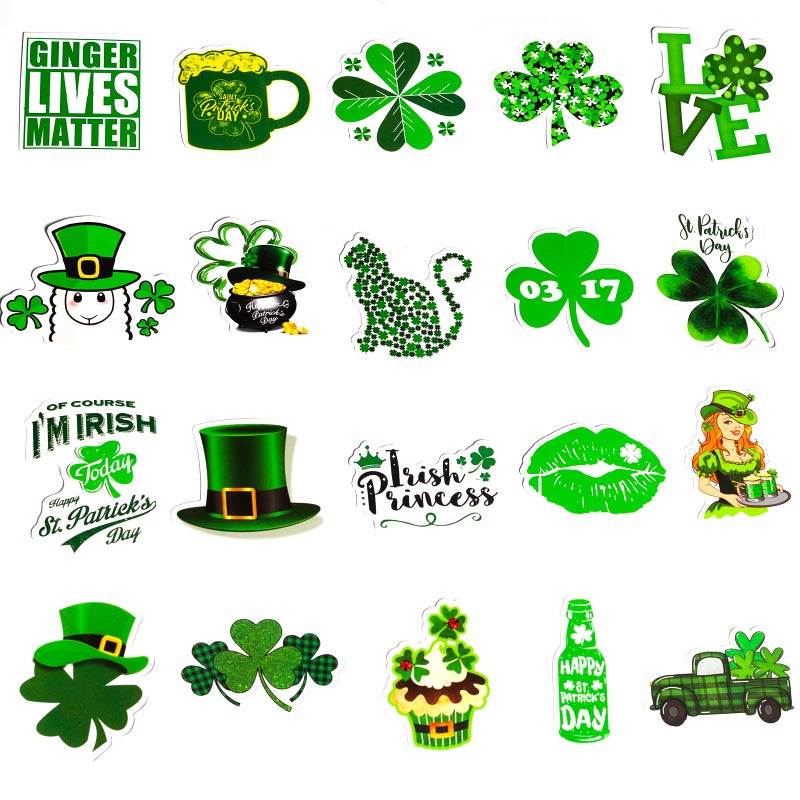 UDTAATO 300 Pcs St. Patrick's Day Shamrock Stickers, Vinyl Waterproof Irish Stickers for Water Bottle, Laptop, Gifts, Party Favors, Craft Supplies, St. Patrick's Day Accessories & Decorations - Image 3
