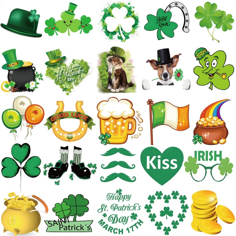 UDTAATO 300 Pcs St. Patrick's Day Shamrock Stickers, Vinyl Waterproof Irish Stickers for Water Bottle, Laptop, Gifts, Party Favors, Craft Supplies, St. Patrick's Day Accessories & Decorations - Image 2