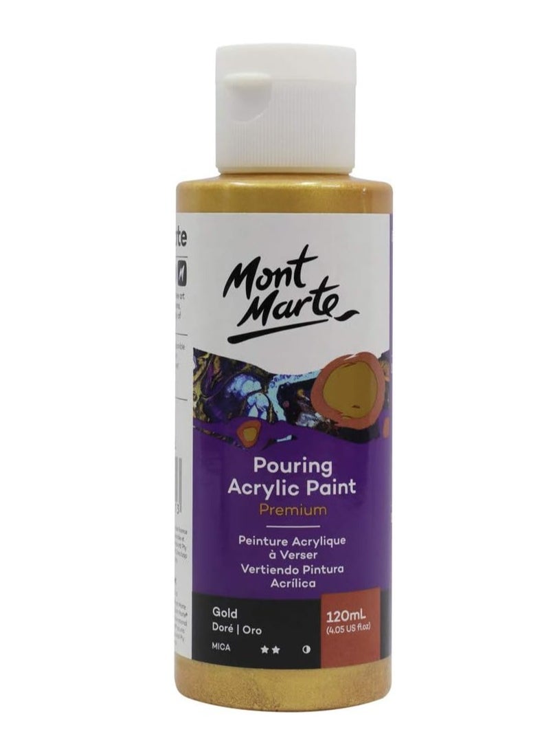 Mont Marte Premium Pouring Acrylic Gold 120ml Content  - Image 1