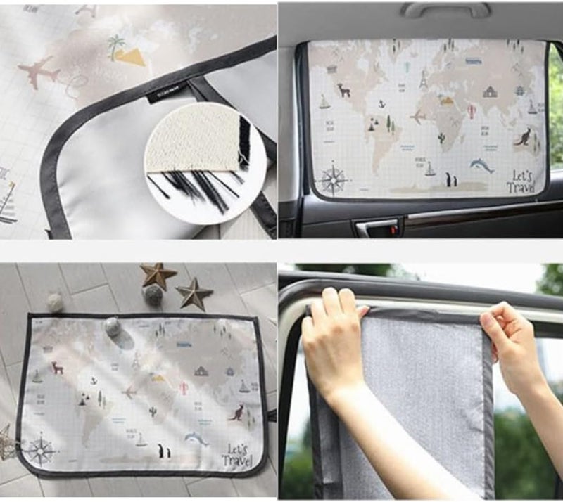 bebedeco Magnetic Car Sun Shade Curtain for Side Window – Sun Blocker and UV Protector for Baby, Kids, and Pets – Universal Fit with Built-in Magnets for Steel-Framed Door (WorldTravel) - Image 3