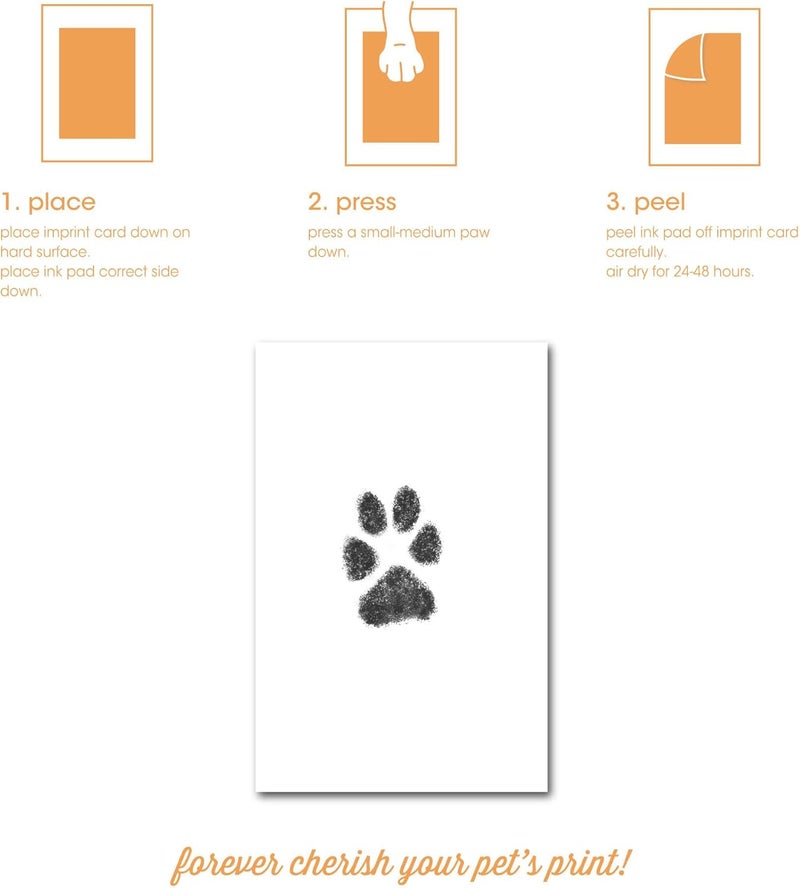 pearhead Pet Pawprints Desk Picture Frame, Memorial Keepsake, White Photo Frame, Imprint Kit - Image 3