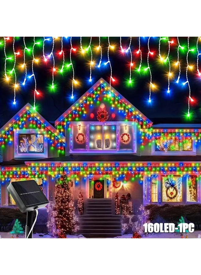 160 LED Multicolor Solar Fairy Lights Outdoor 8 Modes Auto On Off Sensor Weatherproof - Image 1