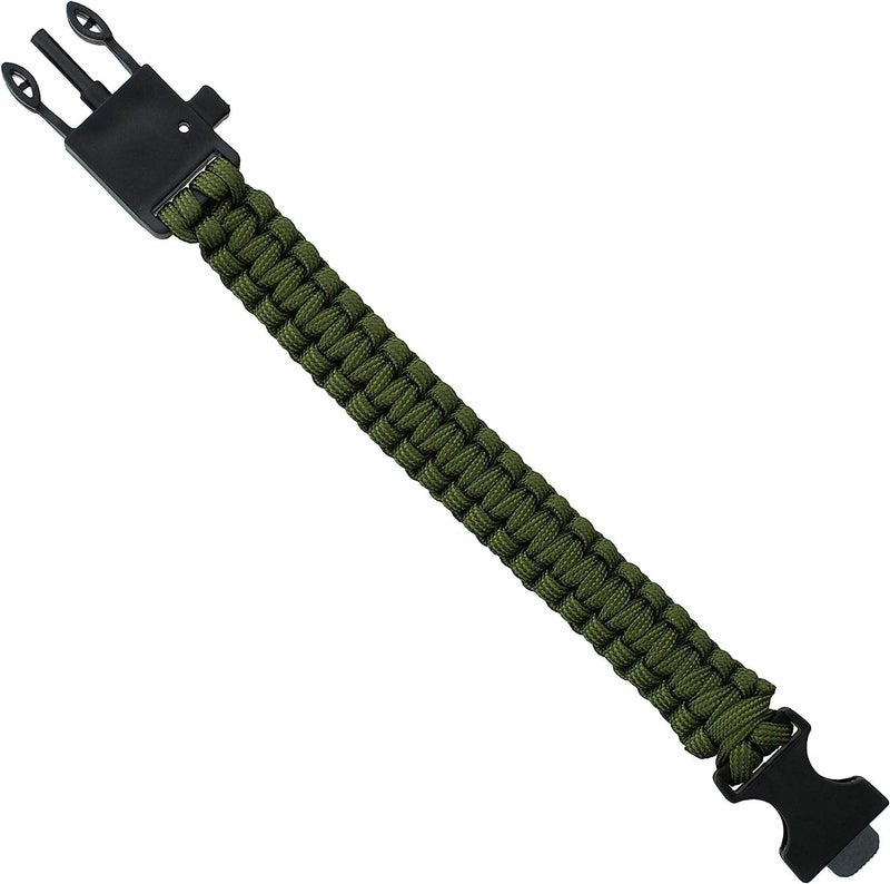 TrekEaze Unisex-Adult Survival Paracord Bracelet - Black Emergency Whistle Hiking Compass Camping Fire Starter Kit Tactical Bracelet (Green) - Image 4