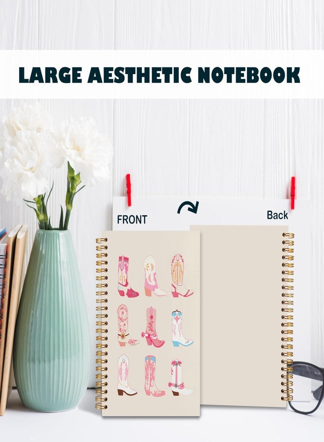 BearCake Boho Western Notebook Journal, Cowgirl Gifts，Western Office Supplies, Cowgirl Stuff, Western Stuff for Women, Western Cowboy Boot Hardcover Spiral Journal Notebook 5.5x8.3 - Image 4