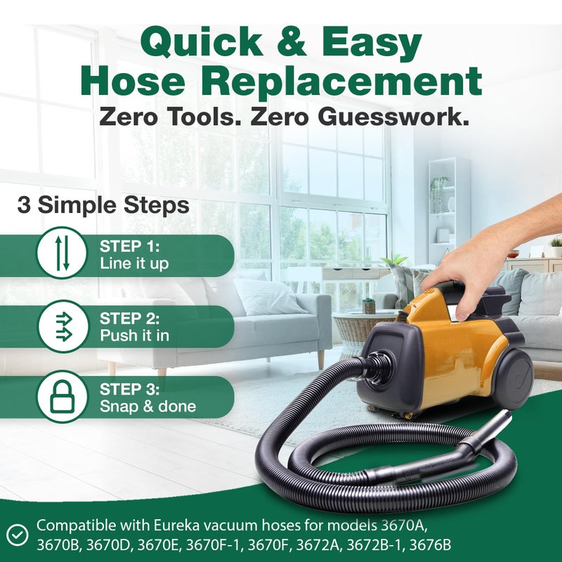 Crucial Vacuum خرطوم مكنسة كهربائية بديل من ثينك كروشيال متوافق مع خرطوم يوركا مايتي مايت - Image 5