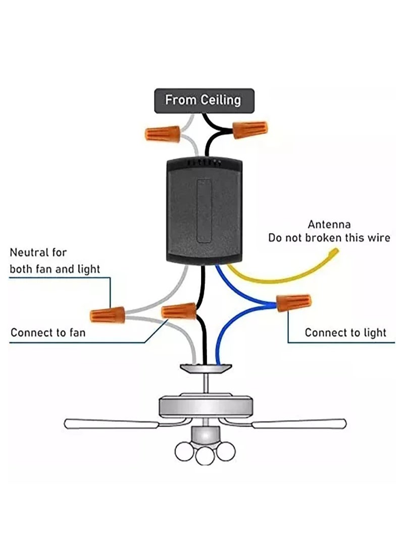 Generic - Universal Ceiling Fan Remote Control Kit, Ceiling Fan Remote Control Kit Ceiling Fan Remote, Ceiling Fan Remote Control,Ceiling Fan Remote Control Small Size - Image 1