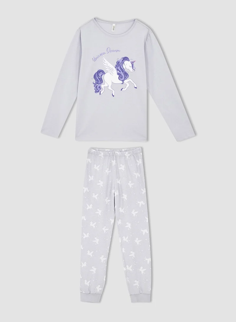 DeFacto Kids Unicorn Print Pyjama Set