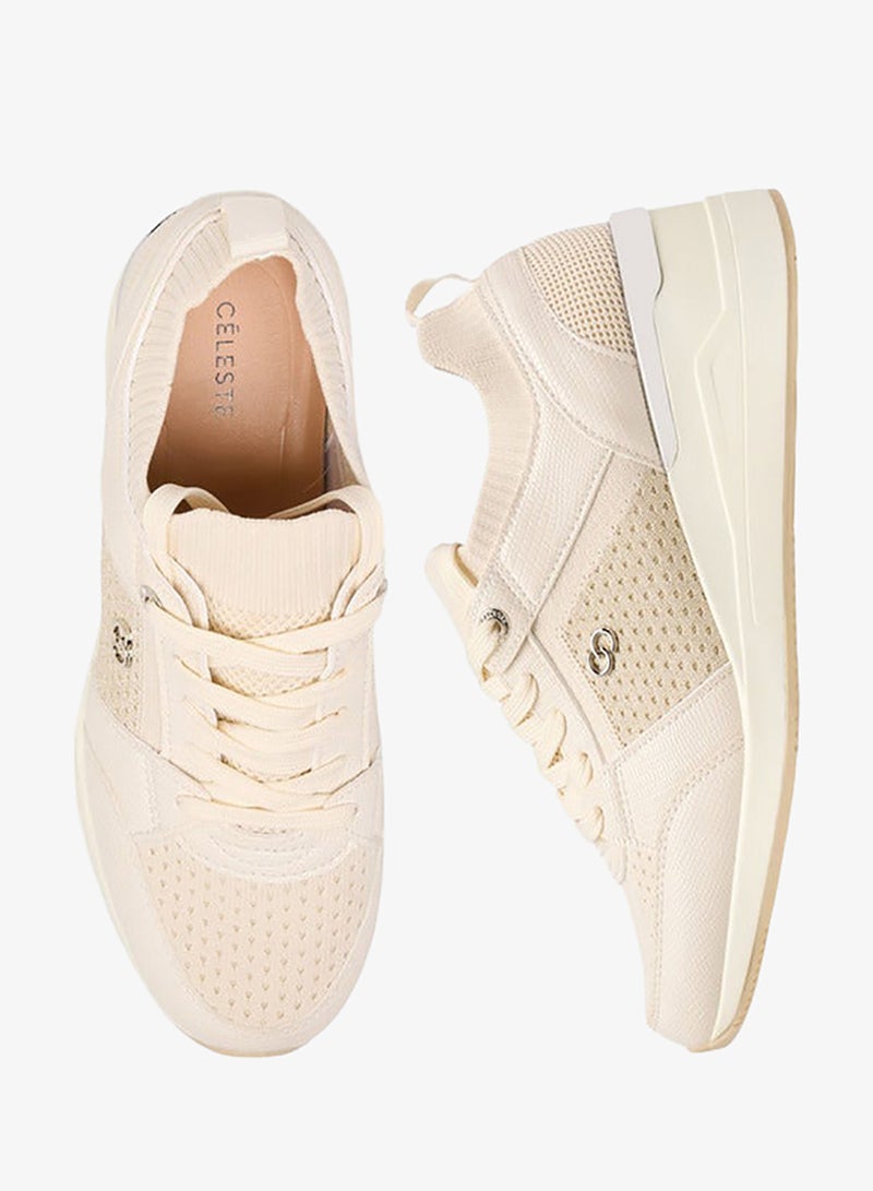 Celeste Women's Textured Lace-Up Wedge Heeled Sneakers - Image 3