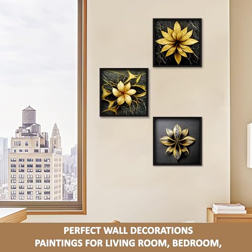 Rousrie Framed Art Painting For Home, Living Room, Hall | Traditional Paintings With Frame For Home Decor (Floral D1) - Image 3