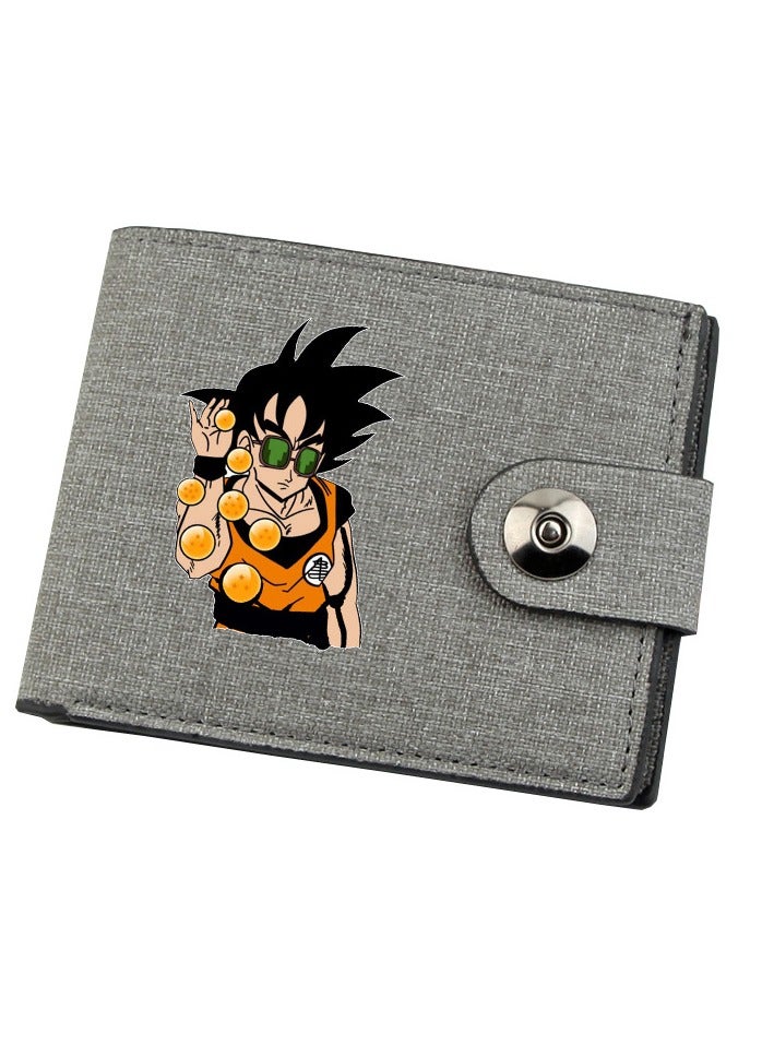 KUYING Anime Dragon Ball Short Wallet Snap Wallet 