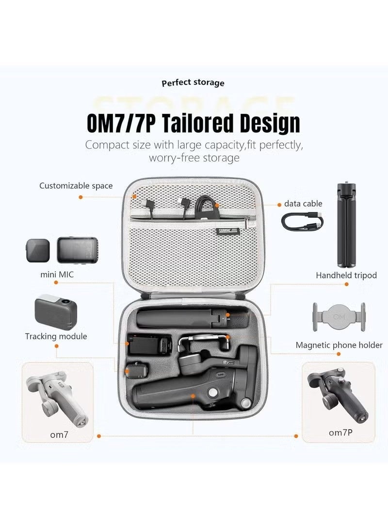 Unewshi Osmo Mobile 7P Case, Portable PU Shoulder Bag for Dji Mobile 7 Pro/7, Gimbal Stabilizer Travel Case for DJI Osmo Mobile 7/7P Accessories - Image 3