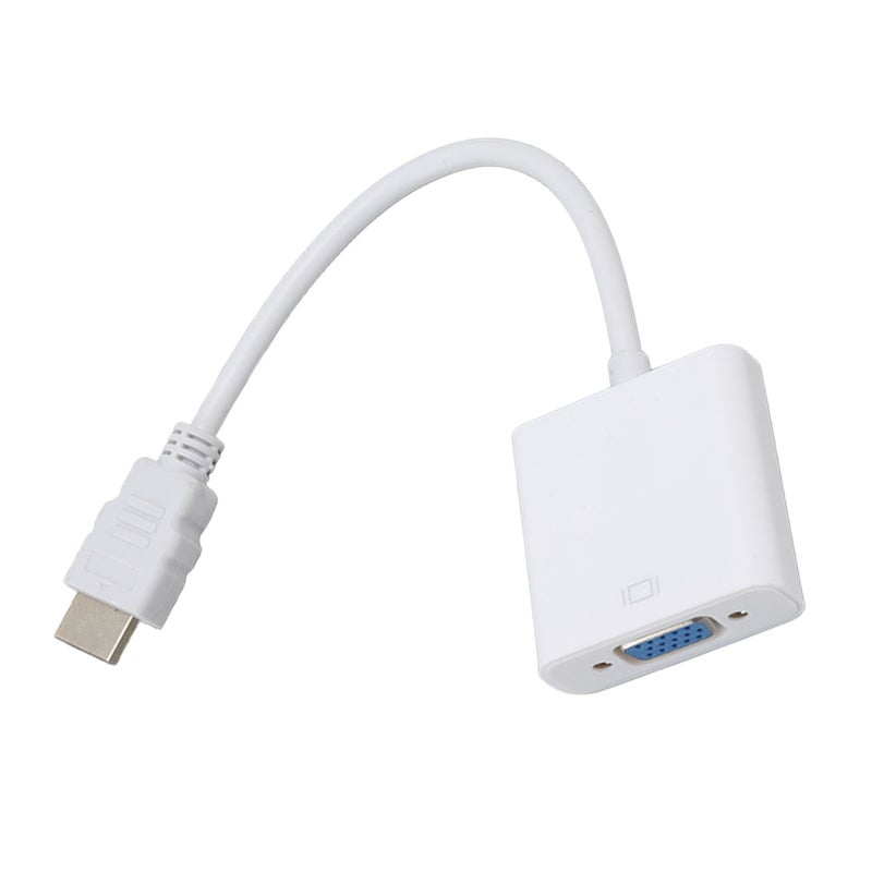 HD Multimedia Interface to VGA Adapter ABS 1080P/1.4 Output Plug and Play HD Multimedia Interface to VGA Converter White - Image 1