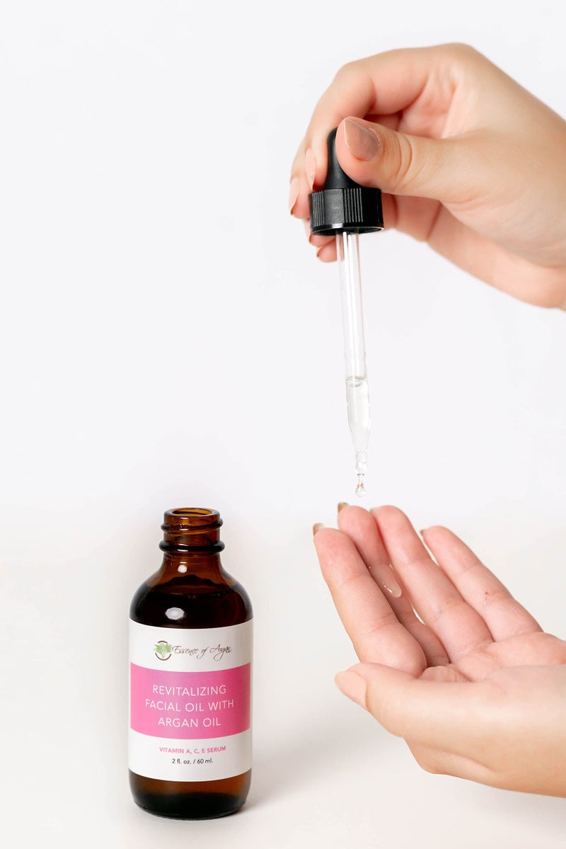 Essence of Argan Vitamin Serum for Face, Revitalizing Serum Oil for Dry Skin with Vitamins A, C, E and Bâ€™s, Argan Oil and Rosa Mosqueta, Rejuvenating and Hydrating Skin Care for Women (2 fl oz/60 ml) - Image 4