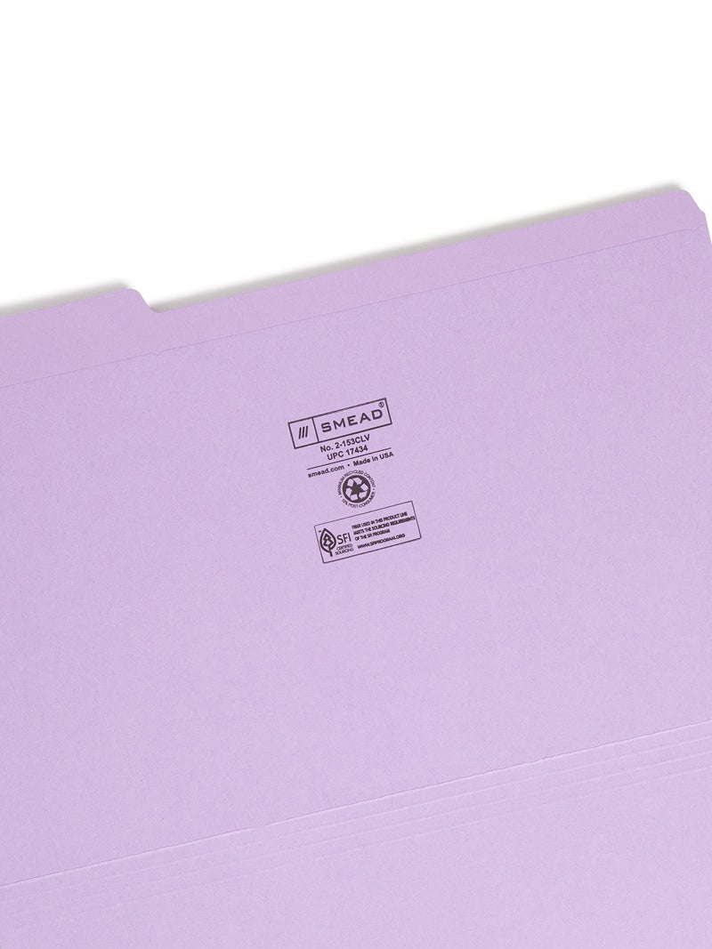 Smead File Folder, Reinforced 1/3-Cut Tab, Legal Size, Lavender, 100 per Box (17434) - Image 3