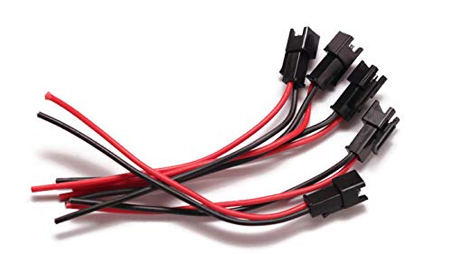 Electronicspices Electronic Spices 22 AWG JST SM 2 Pin Plug Male and Female Connector Adapter Electrical Cable Wire for LED Light, 10 Pairs - Image 2