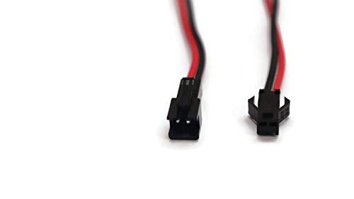 Electronicspices Electronic Spices 22 AWG JST SM 2 Pin Plug Male and Female Connector Adapter Electrical Cable Wire for LED Light, 10 Pairs - Image 1