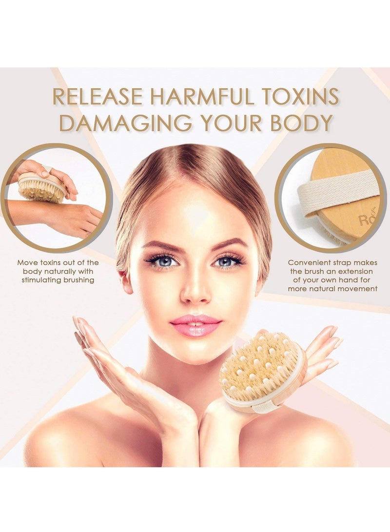 فرشاة الجسم، فرشاة الاستحمام، فرشاة تقشير السيلوليت من شعيرات طبيعية - Image 4